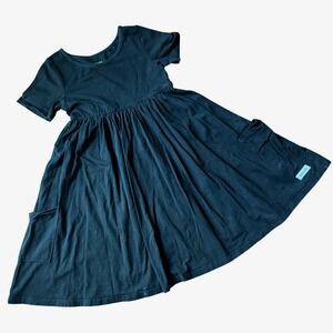 Merce & Me Girls Black Short‎ Sleeve Skater Dress Sz 8 Goth Basic Classic